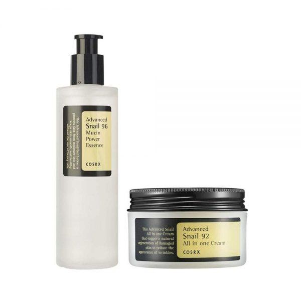 COSRX Advance 96 Snail Essence & 92 Snail Cream Combo 2 pcs - Emart Skincare Bangladesh