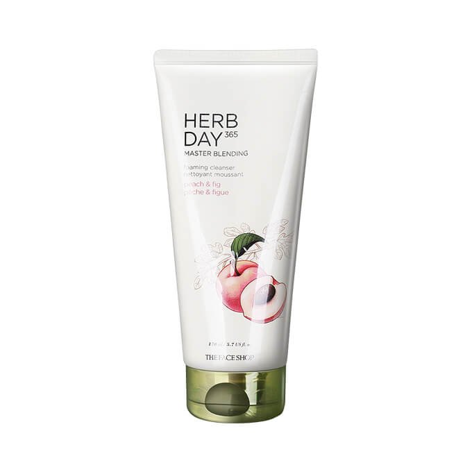 The Face Shop Herb Day 365 Master Blending Foaming Cleanser - Peach & Fig 170ml - Emart Skincare Bangladesh
