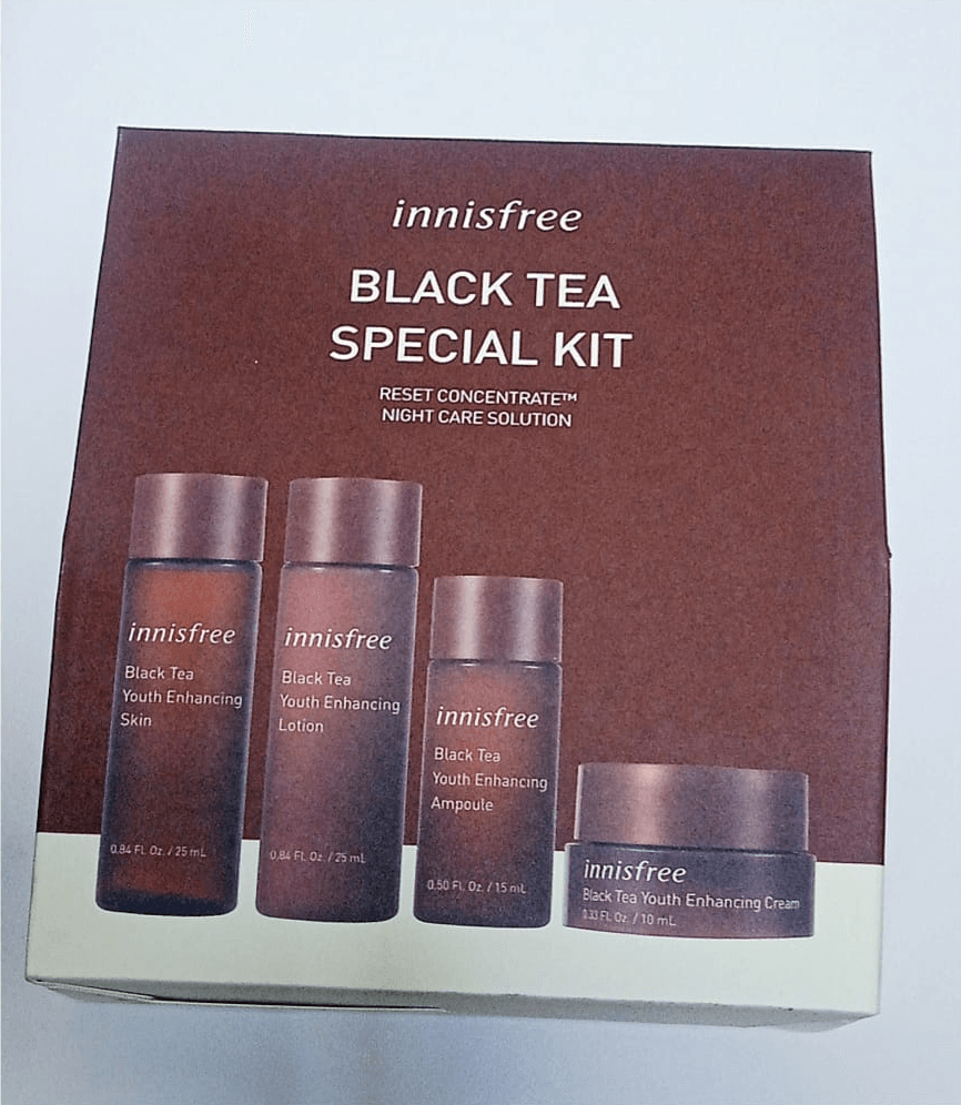 innisfree Black Tea Trial Kit 4pcs - Emart Skincare Bangladesh