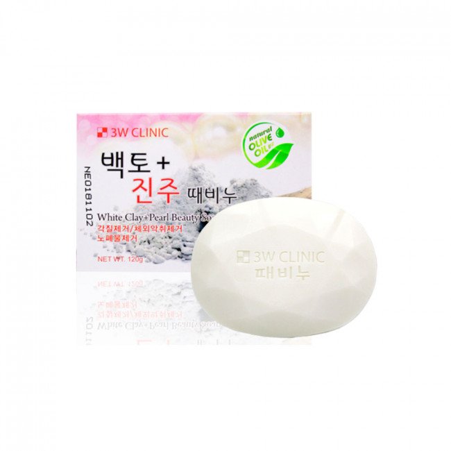 3W CLINIC Clay Pearl Soap 120g - Emart Skincare Bangladesh