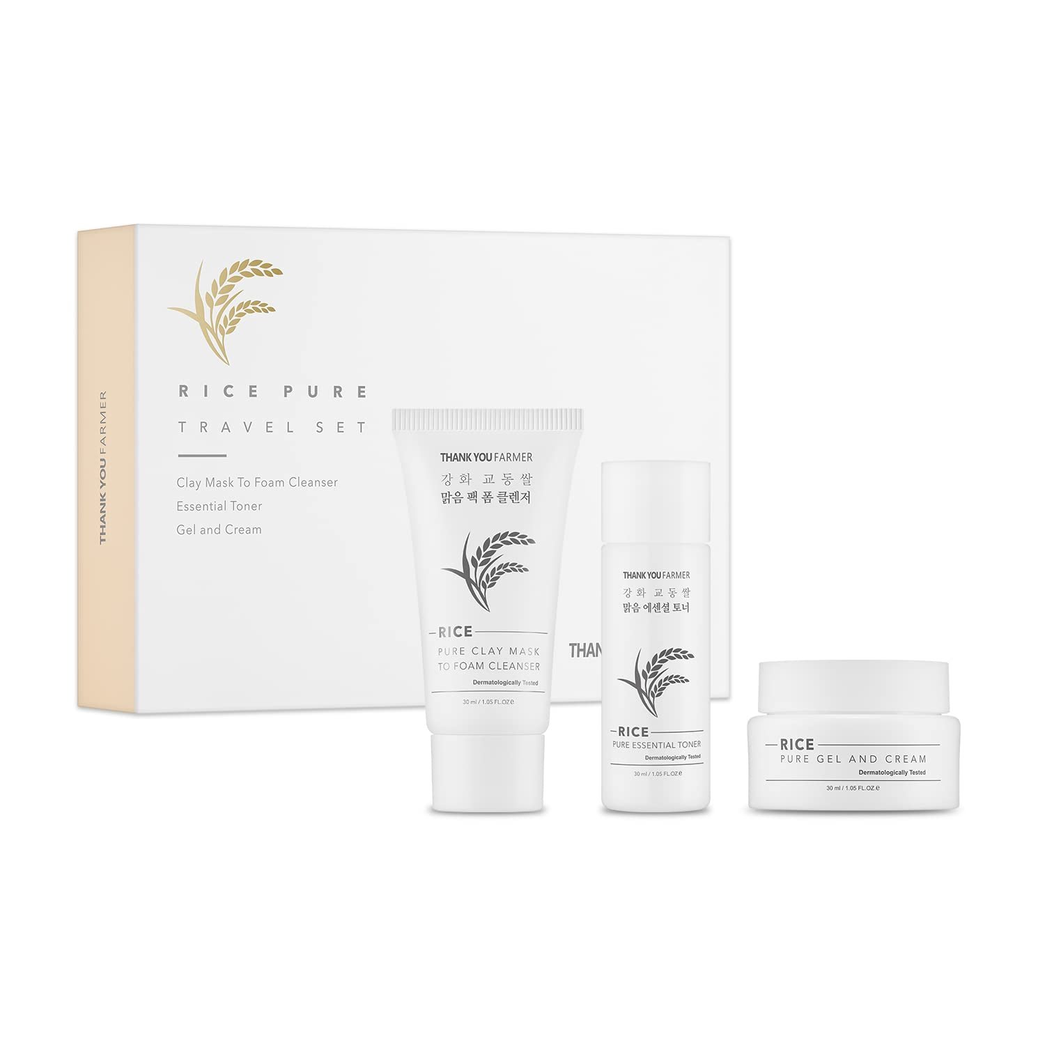 Thank you farmer Rice Pure Travel Set 3pcs 30ml - Emart Skincare Bangladesh
