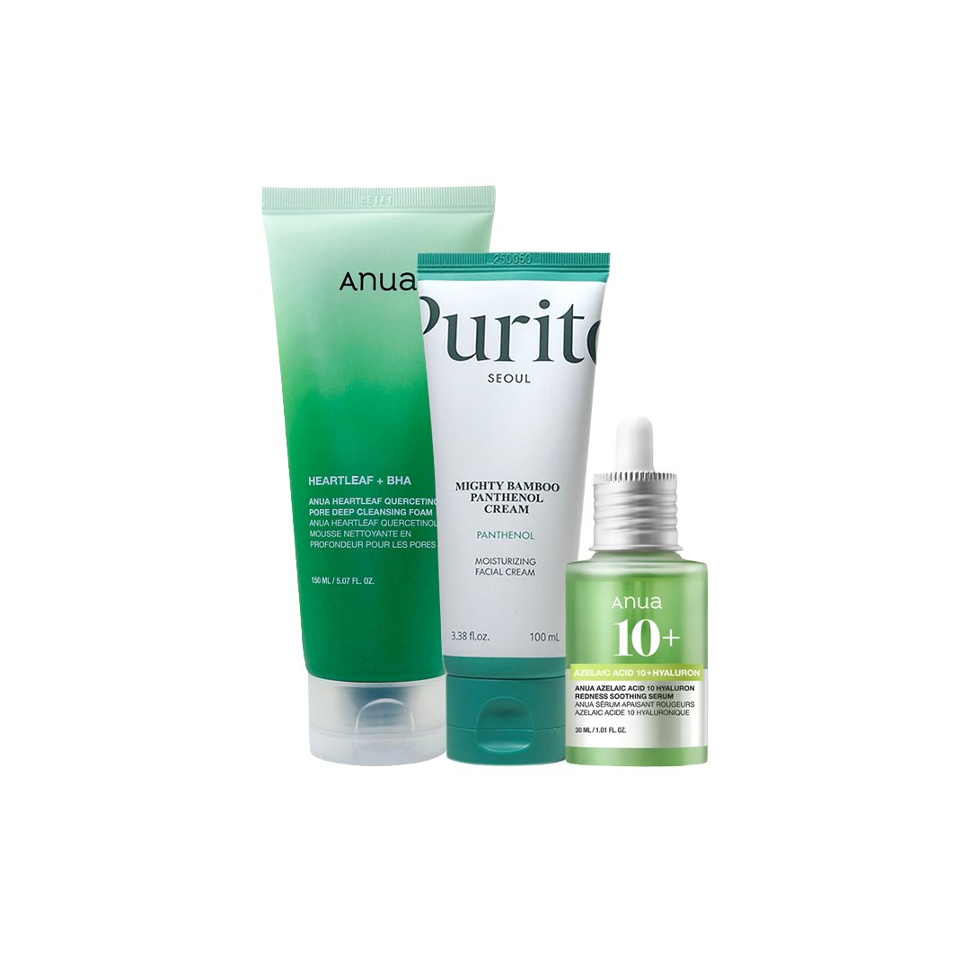 3-Step Korean Skincare Combo for Redness, Acne & Sensitive Skin - Emart Skincare Bangladesh