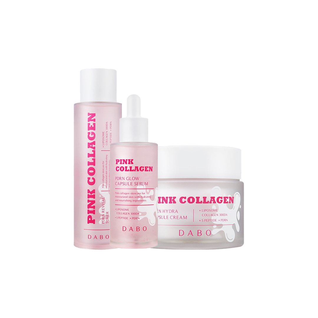 Dabo Pink Collagen PDRN Cream, Serum & Toner – Combo - Emart Skincare Bangladesh