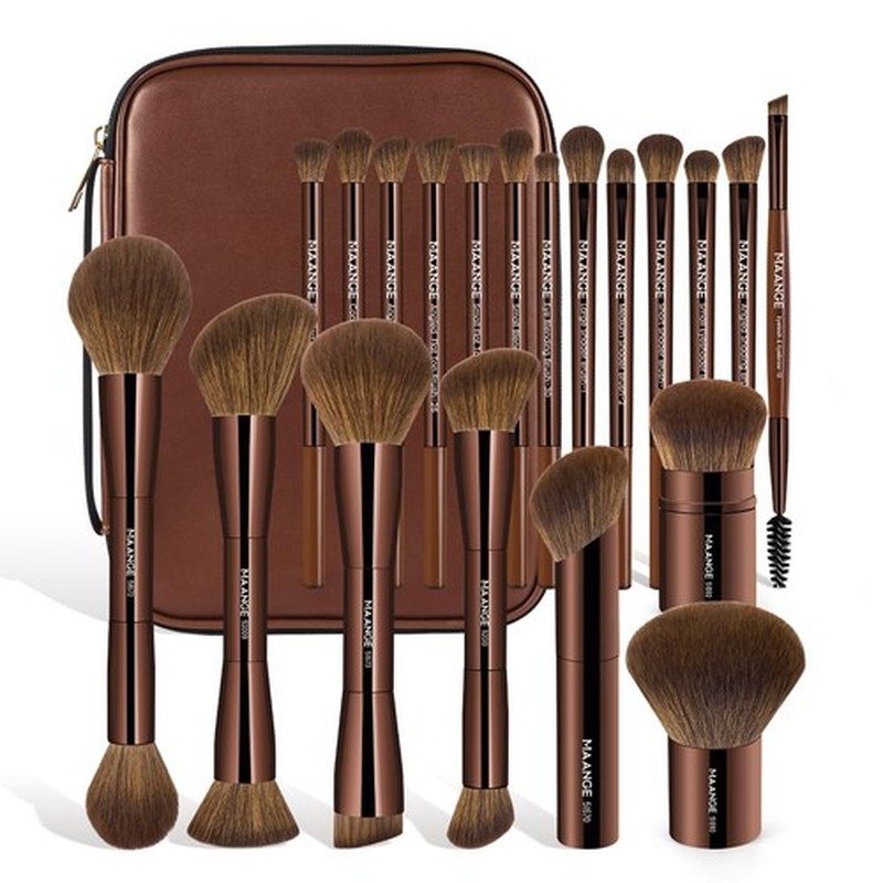 Maange 10pcs Brush Set With Bag (Pink) - Emart Skincare Bangladesh