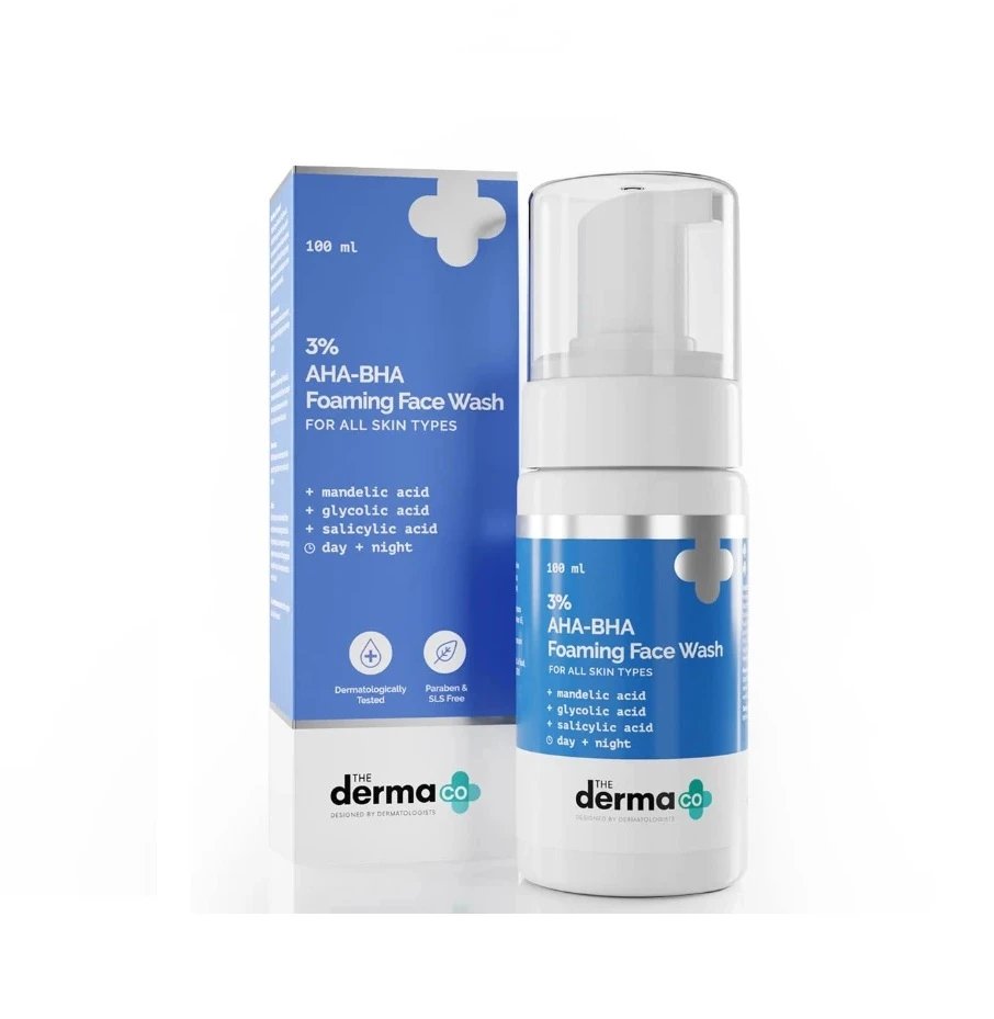 The Derma Co 3% AHA BHA Foaming Face Wash 100ml - Emart Skincare Bangladesh