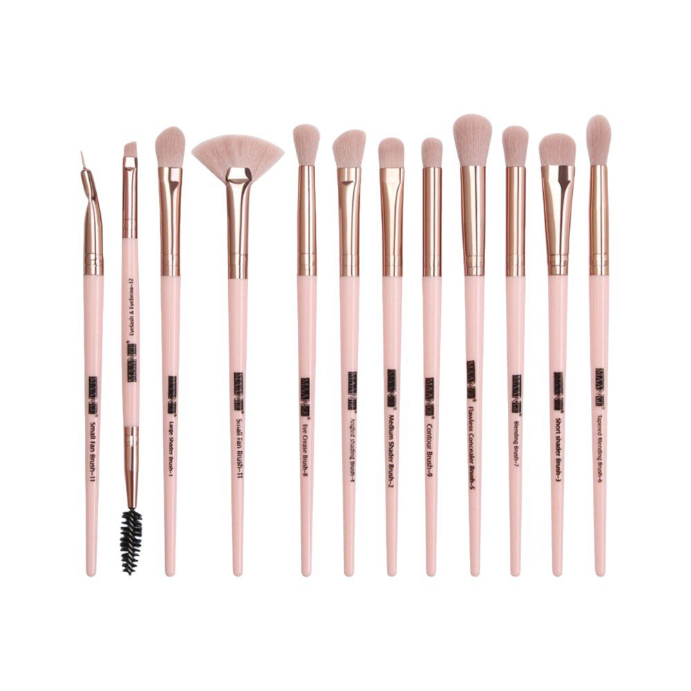 Maange 12pcs Mix Makeup Brush Set Pink - Emart Skincare Bangladesh