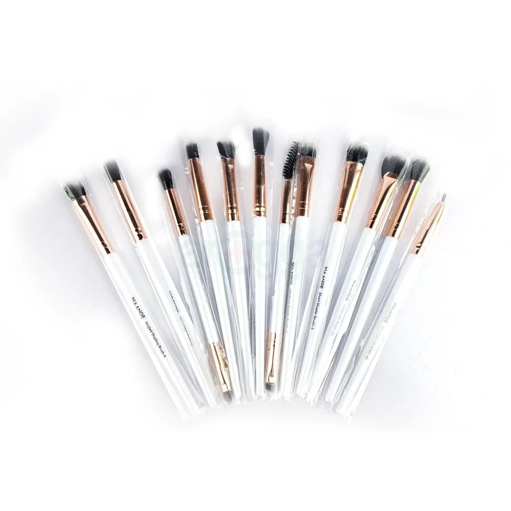 Maange 12pcs Mix Makeup Brush Set White - Emart Skincare Bangladesh