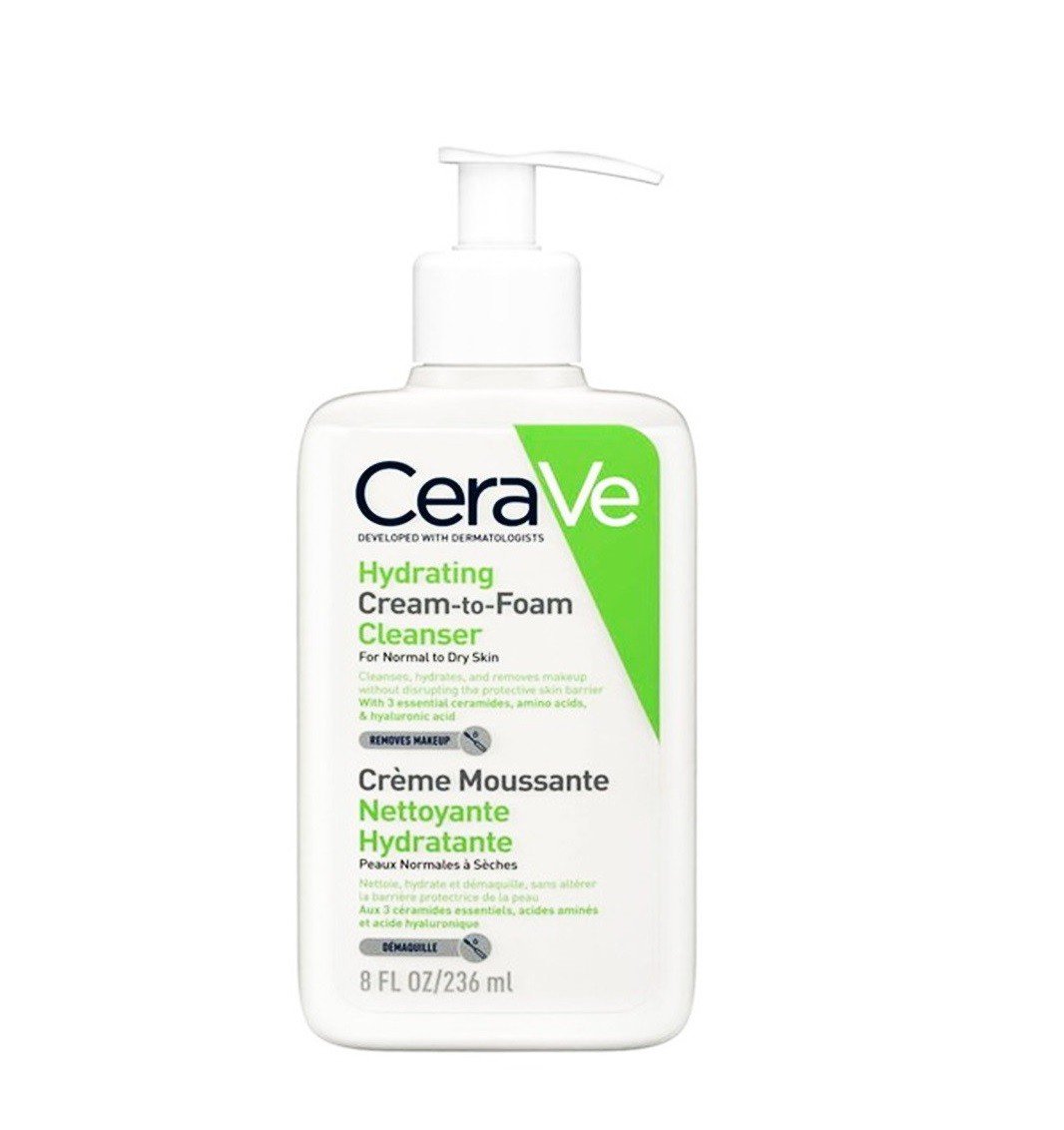 CeraVe Hydrating Cream To Foam Cleanser For Normal To Dry Skin 237ml - Emart Skincare Bangladesh