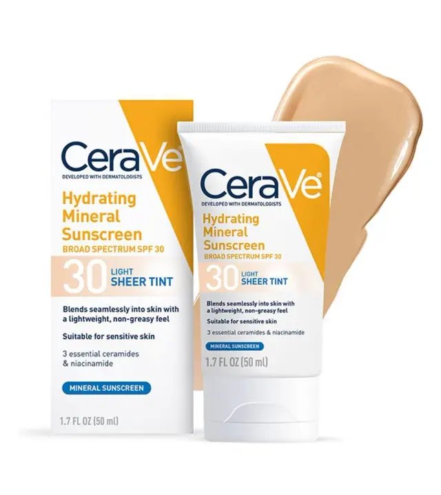 CeraVe Hydrating Sunscreen SPF 30 Light Sheer Tint 50ml - Emart Skincare Bangladesh