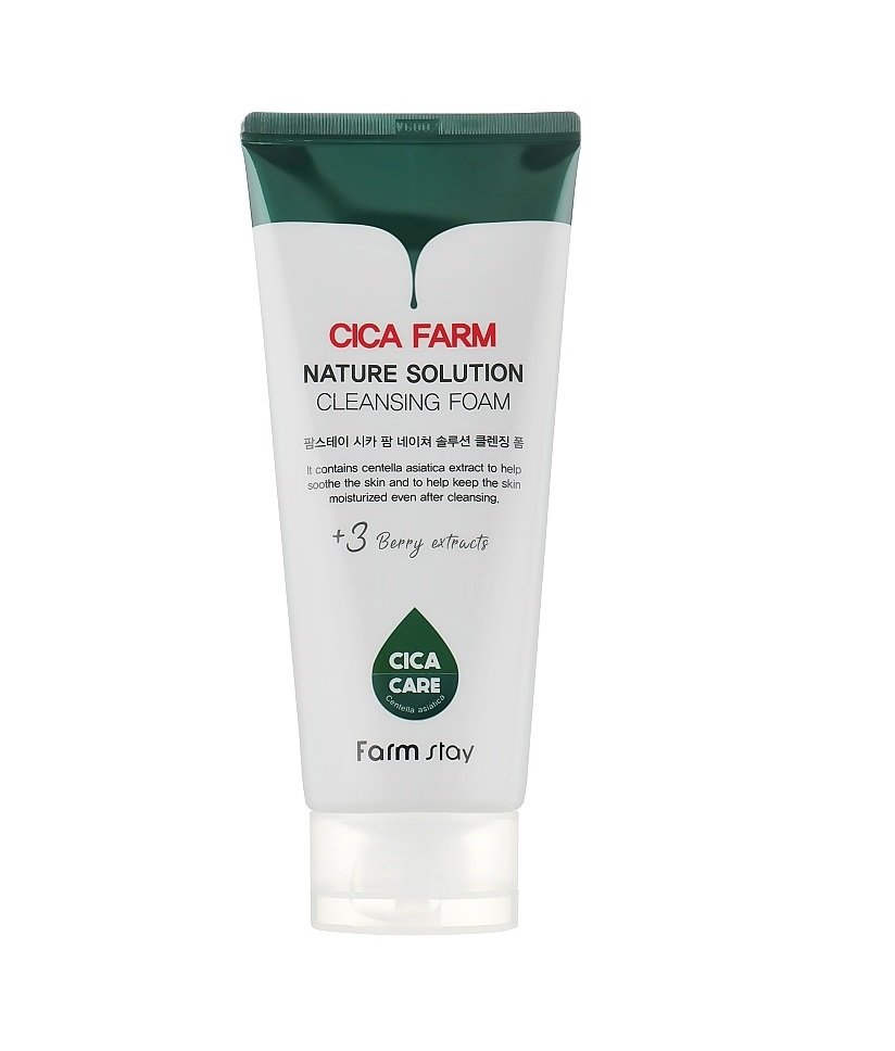FARMSTAY Cica Farm Nature Solution Cleansing Foam 180ml - Emart Skincare Bangladesh