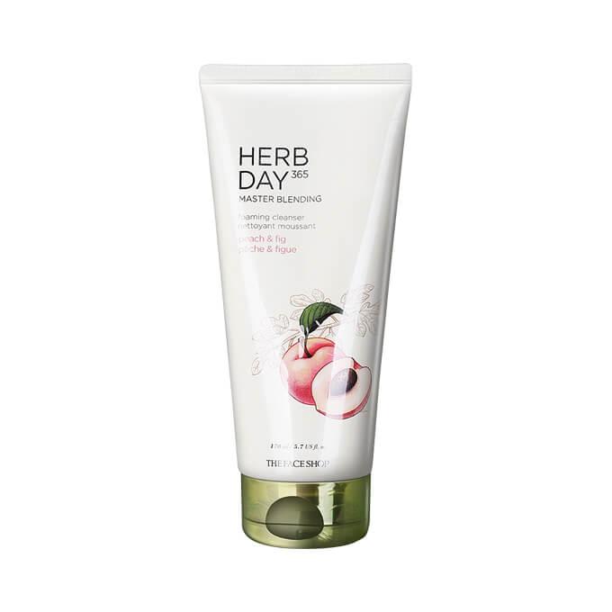 The Face Shop Herb Day 365 Master Blending Foaming Cleanser - Peach & Fig 170ml - Emart Skincare Bangladesh