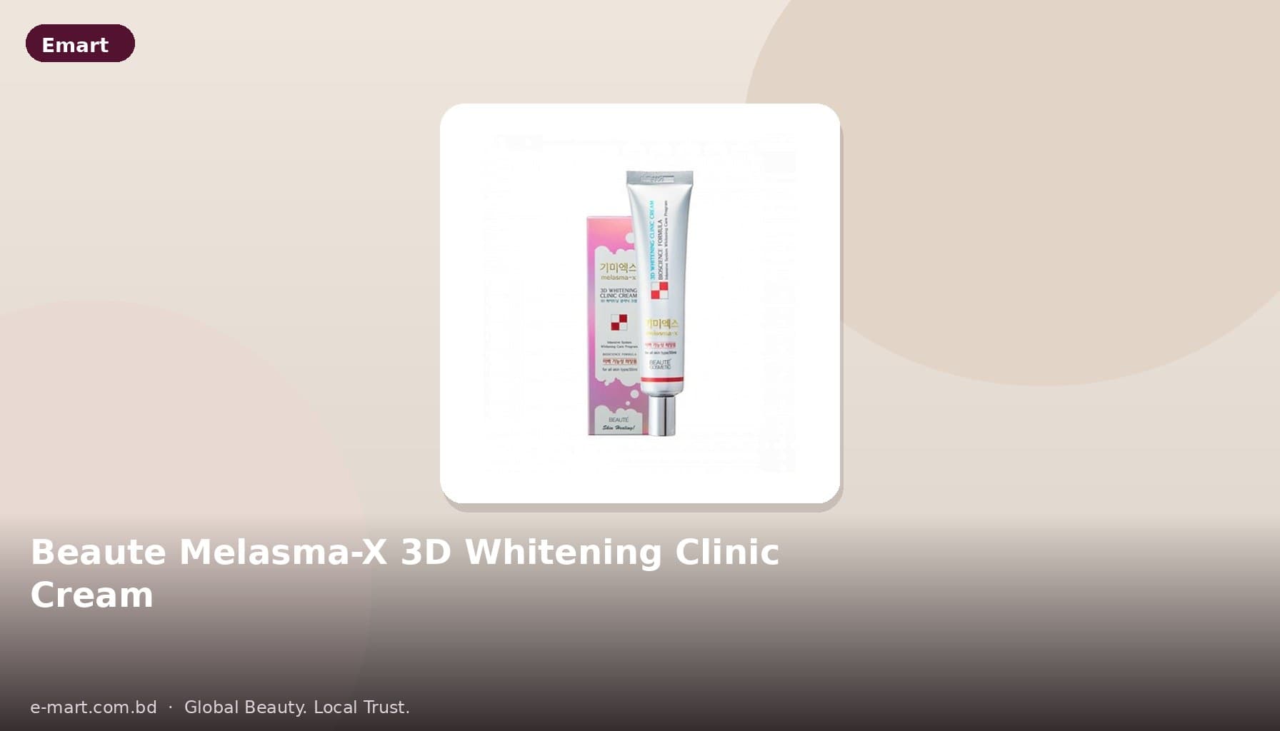 The Ultimate Solution for Melasma Woes: Beaute Korea Melasma-X 3D Whitening Clinic Cream 35g