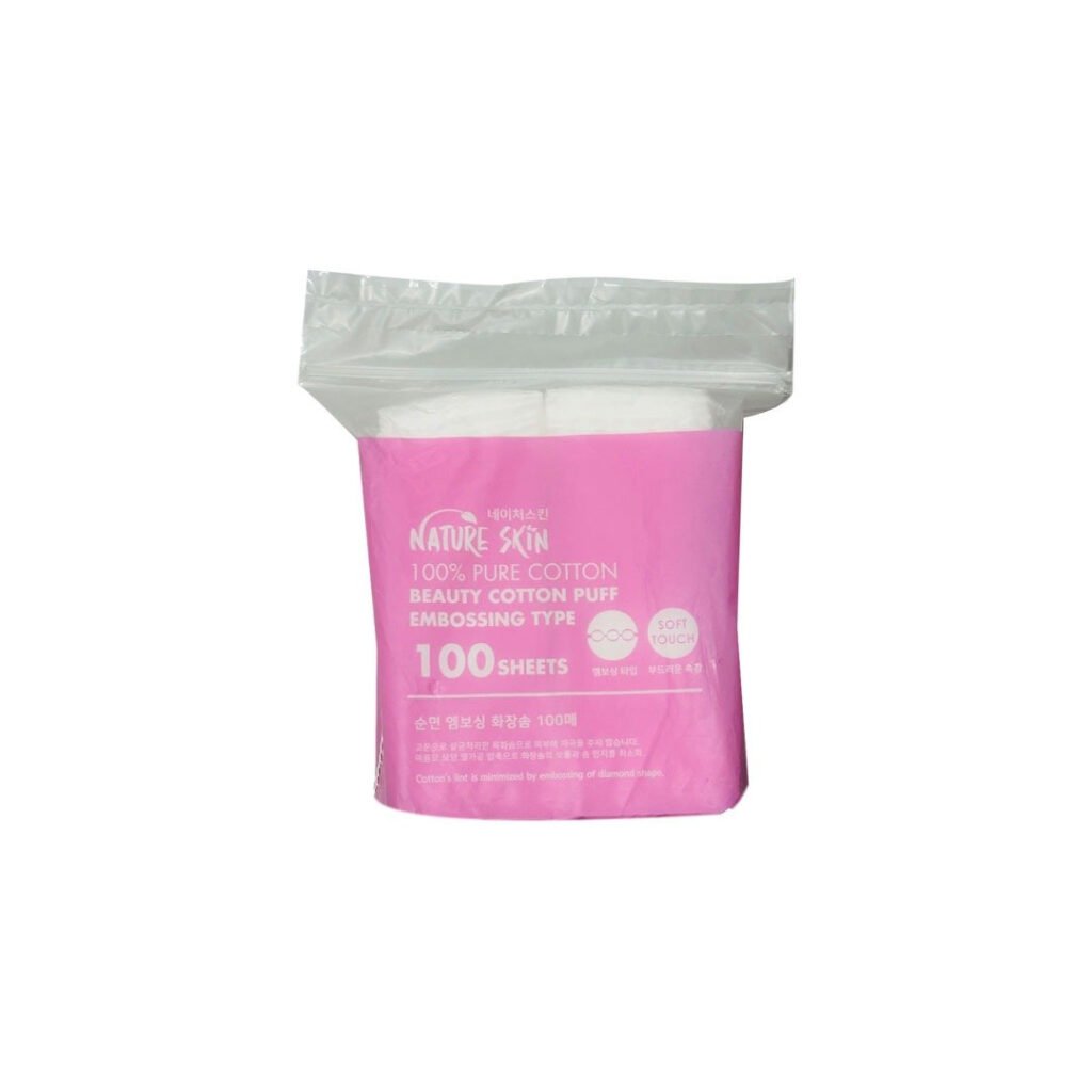 Nature Skin Embossing Beauty Cotton Puff 100 Sheets - Emart Skincare Bangladesh