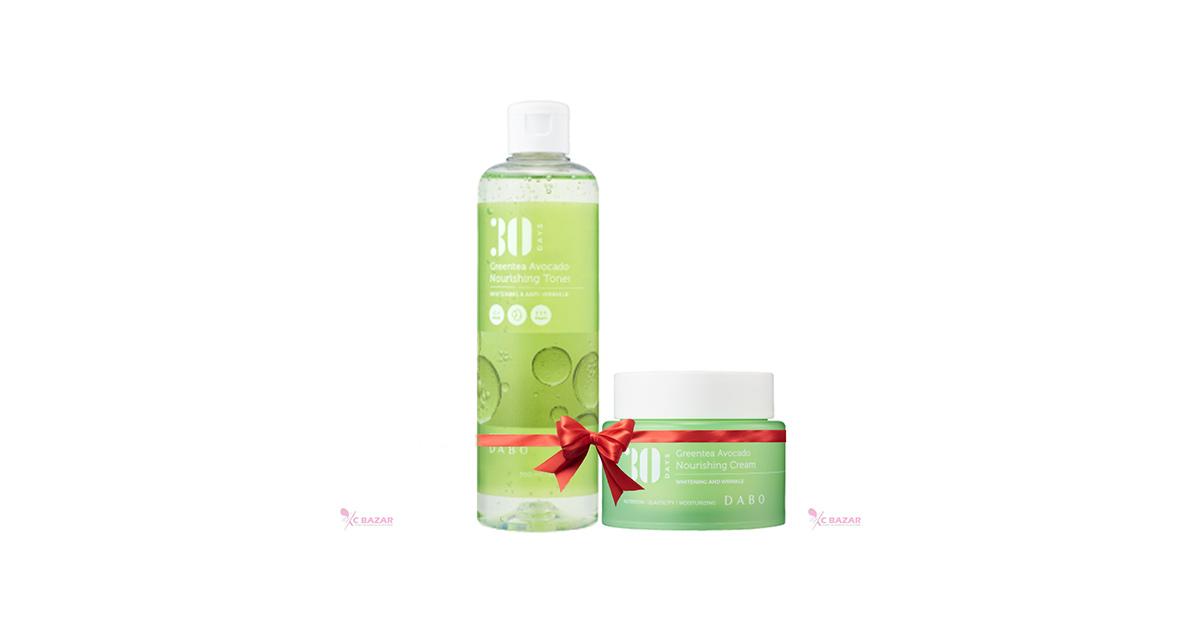 Dabo 30 Days Greentea Avocado Nourishing Toner 150ml & Cream – Combo - Emart Skincare Bangladesh