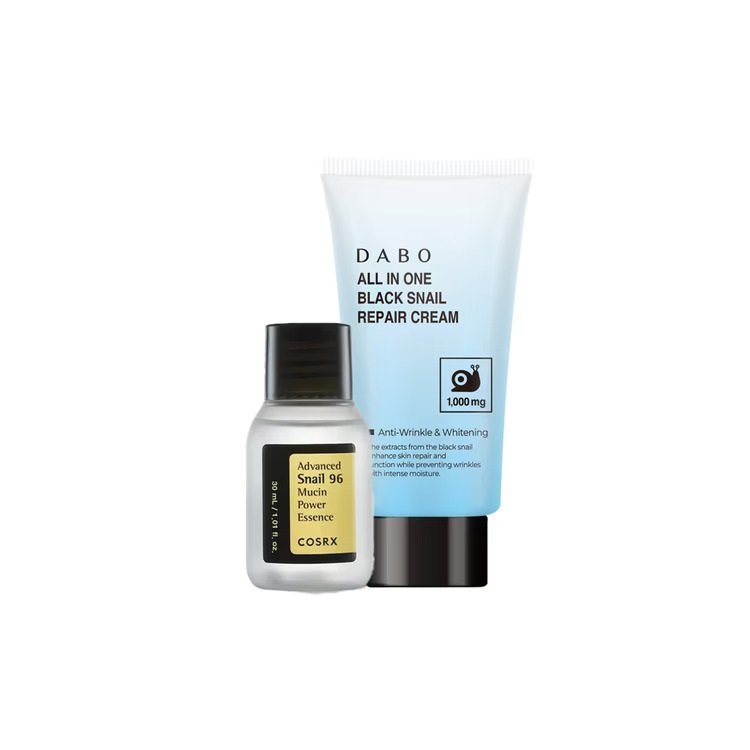 Mini Combo Dabo Black Snail Cream & Cosrx Advanced Snail 96 Essence - Emart Skincare Bangladesh