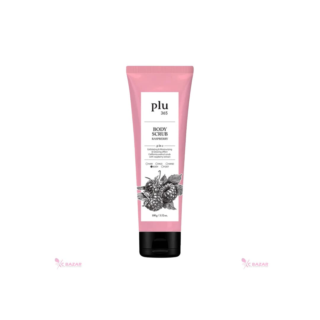Plu 365 Body Scrub 100g - RASPBERRY - Emart Skincare Bangladesh