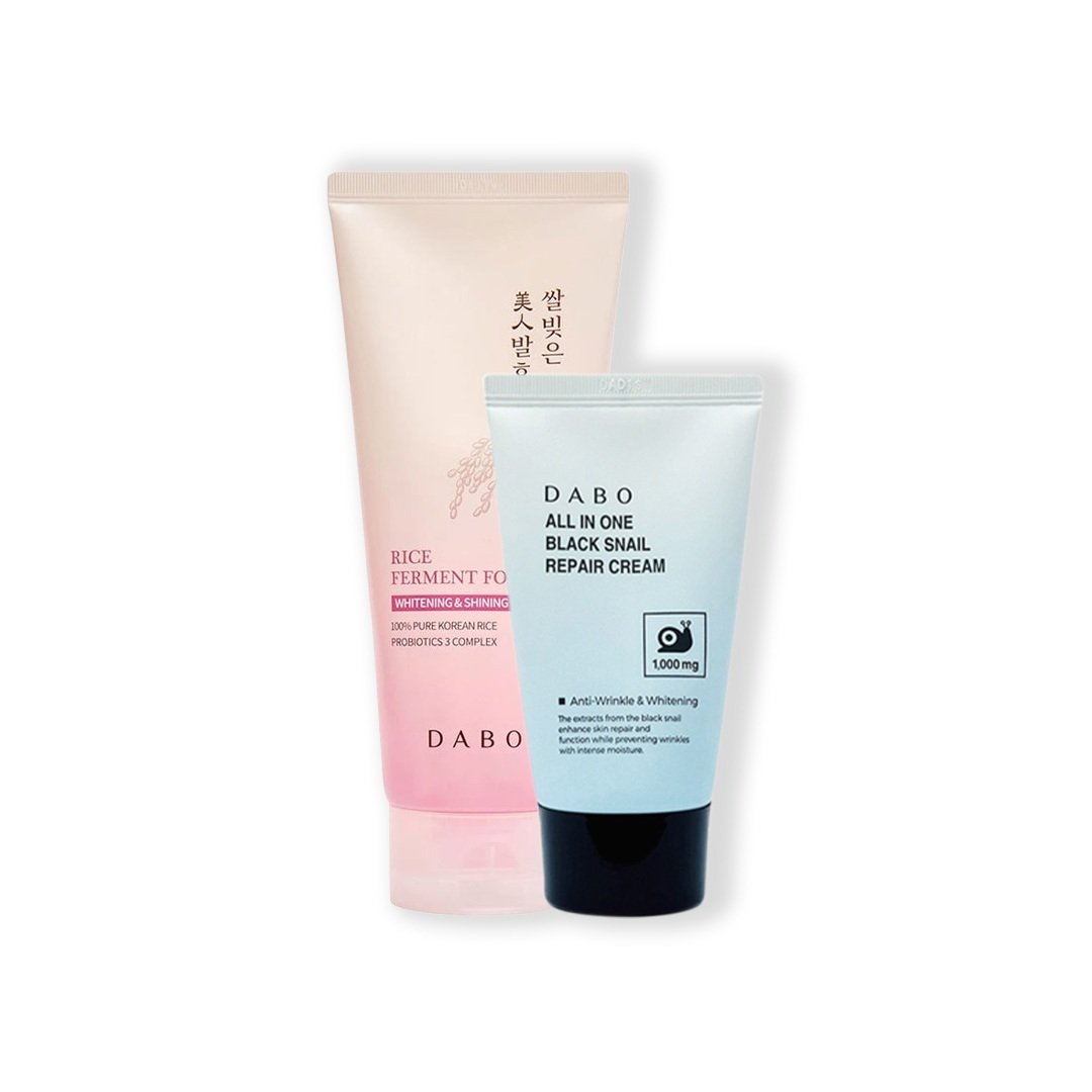 Student Combo: Dabo Rice Cleanser + Dabo Snail Moisturizer - Emart Skincare Bangladesh