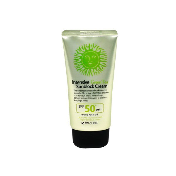 3W Clinic Intensive Green Tea Sunblock Cream SPF 50+PA+++ 70ml - Emart Skincare Bangladesh
