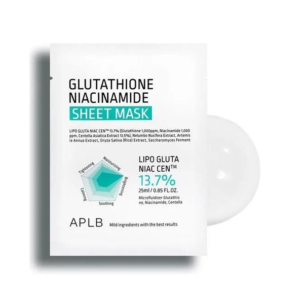 APLB Glutathione Niacinamide Sheet Mask 25ml - Emart Skincare Bangladesh