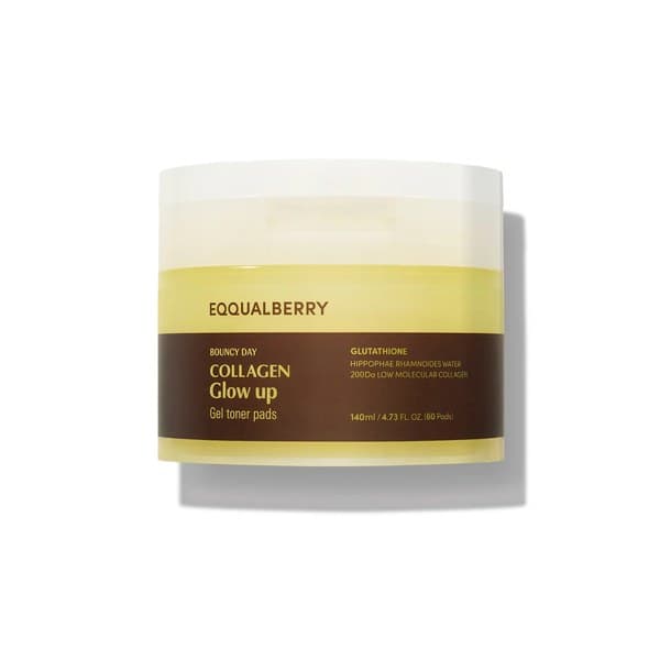 EQQUALBERRY Collagen Glow Up Gel Toner Pads 60pads - Emart Skincare Bangladesh