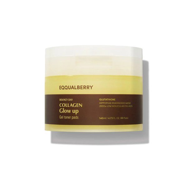 EQQUALBERRY Collagen Glow Up Gel Toner Pads 60pads - Emart Skincare Bangladesh