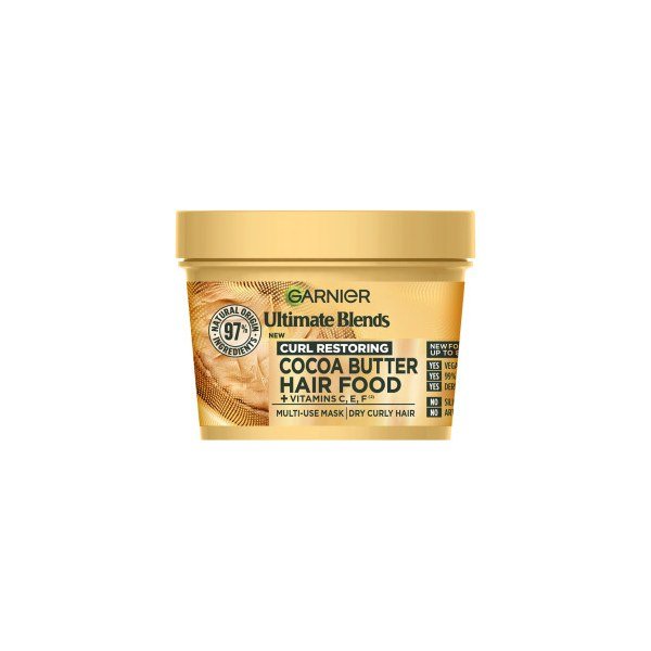 Garnier Ultimate Blends Curl Restoring Cocoa Butter Hair Food + Vitamin C,E,F Multi-Use Mask 400ml - Emart Skincare Bangladesh