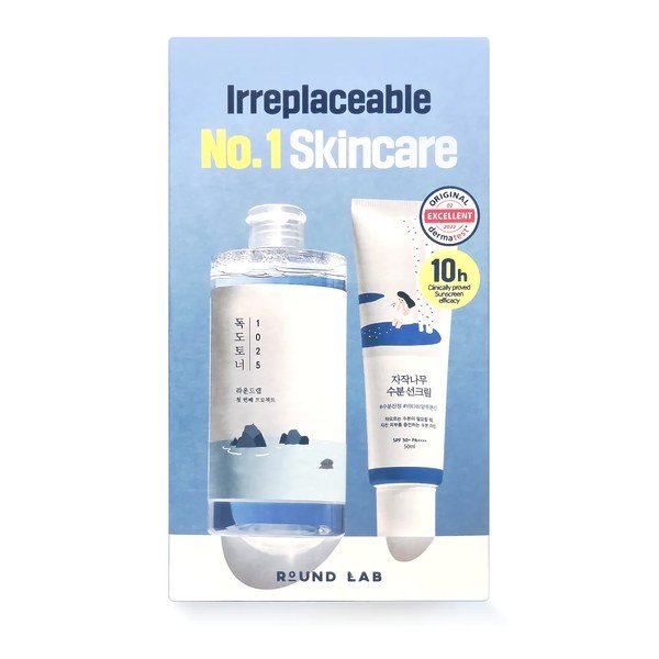 Round Lab 1025 Dokdo Toner + Birch Juice Moisturizing Sunscreen Set - Emart Skincare Bangladesh