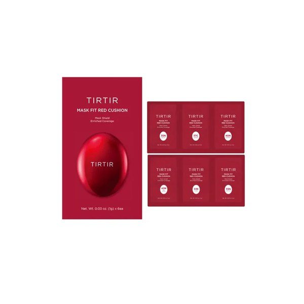 TIRTIR Mask Fit Red Cushion 6 Shade Trial Kit – 33N,37C,40N,43N,51N,55N - Emart Skincare Bangladesh