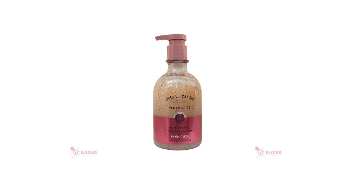 on the body Veilment Natural Spa Dead Sea Salt Scrub Body Wash Black Rose Scent 400 ml - Emart Skincare Bangladesh