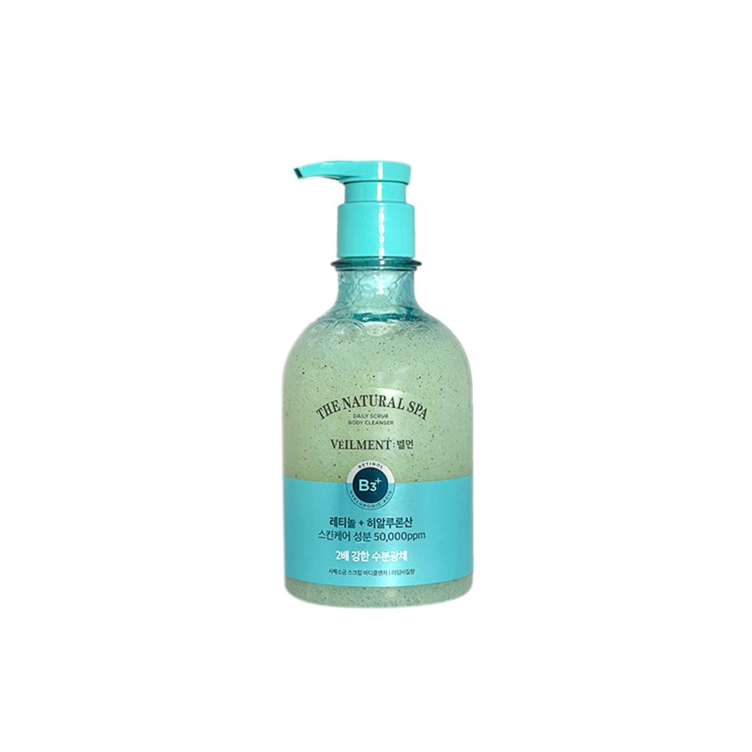 on the body Veilment Natural Spa Dead Sea Salt Scrub Body Wash Lime Basil Scent 400 ml - Emart Skincare Bangladesh