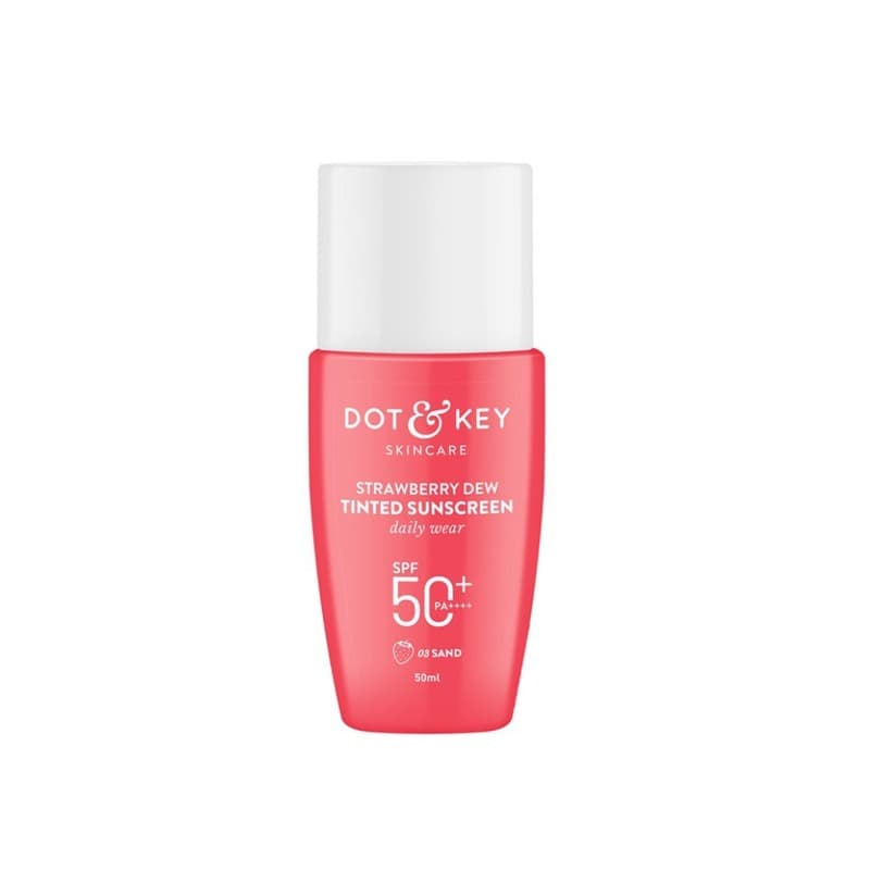 Dot & Key Strawberry Dew Tinted Sunscreen SPF 50+ PA++++ 50ml (02 Warm Ivory) - Emart Skincare Bangladesh