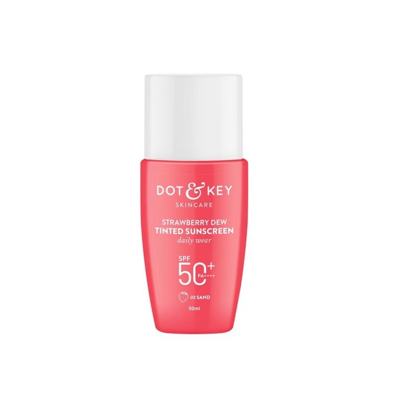 Dot & Key Strawberry Dew Tinted Sunscreen SPF 50+ PA++++ 50ml (02 Warm Ivory) - Emart Skincare Bangladesh