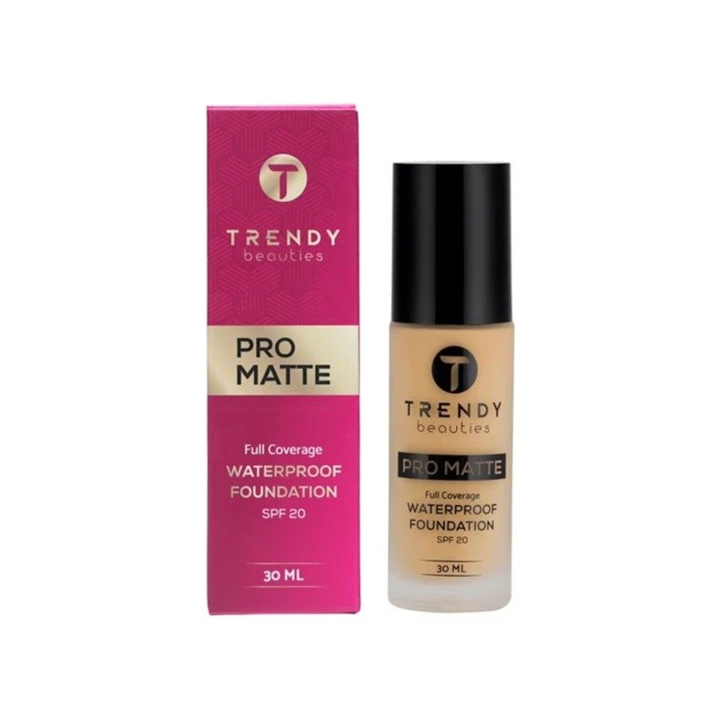 Trendy Beauties Pro Matte Full Coverage Waterproof Foundation SPF20 (03-Honey) 30ml - Emart Skincare Bangladesh