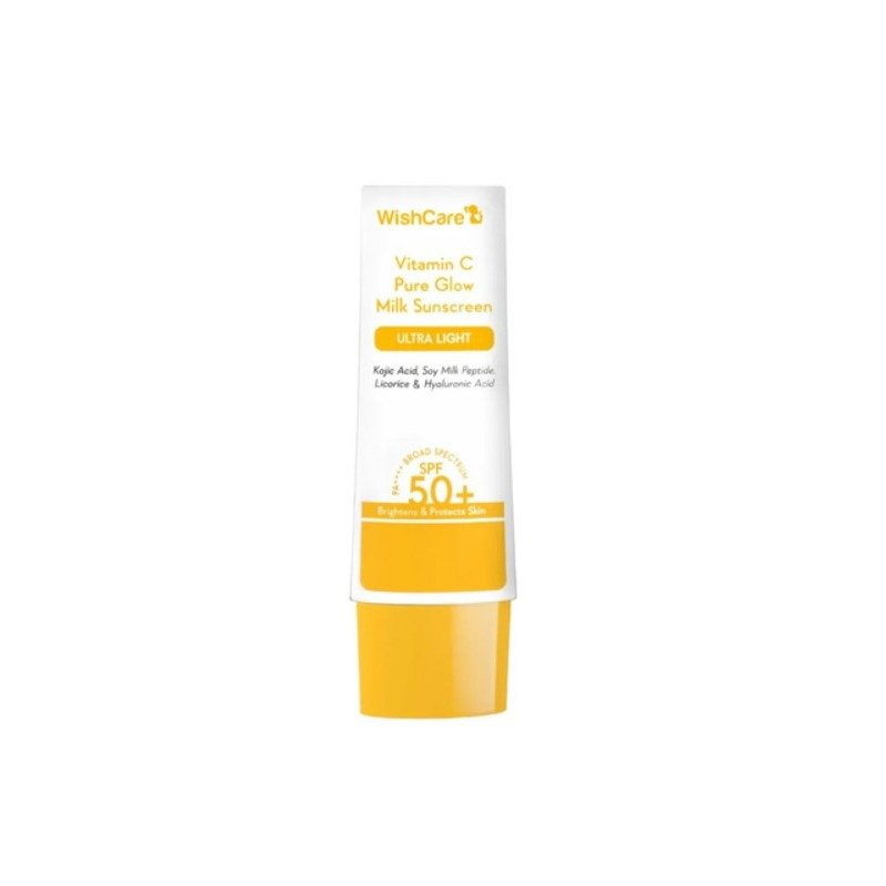 Wishcare Vitamin C Pure Glow Milk Sunscreen Ultra Light SPF 50+ PA++++ 50g - Emart Skincare Bangladesh