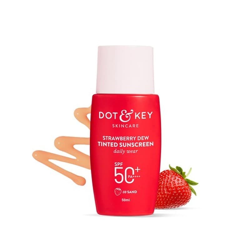 Dot and Key Strawberry Dew Tinted Sunscreen SPF 50+ PA++++ (01 Porcelain) - Emart Skincare Bangladesh