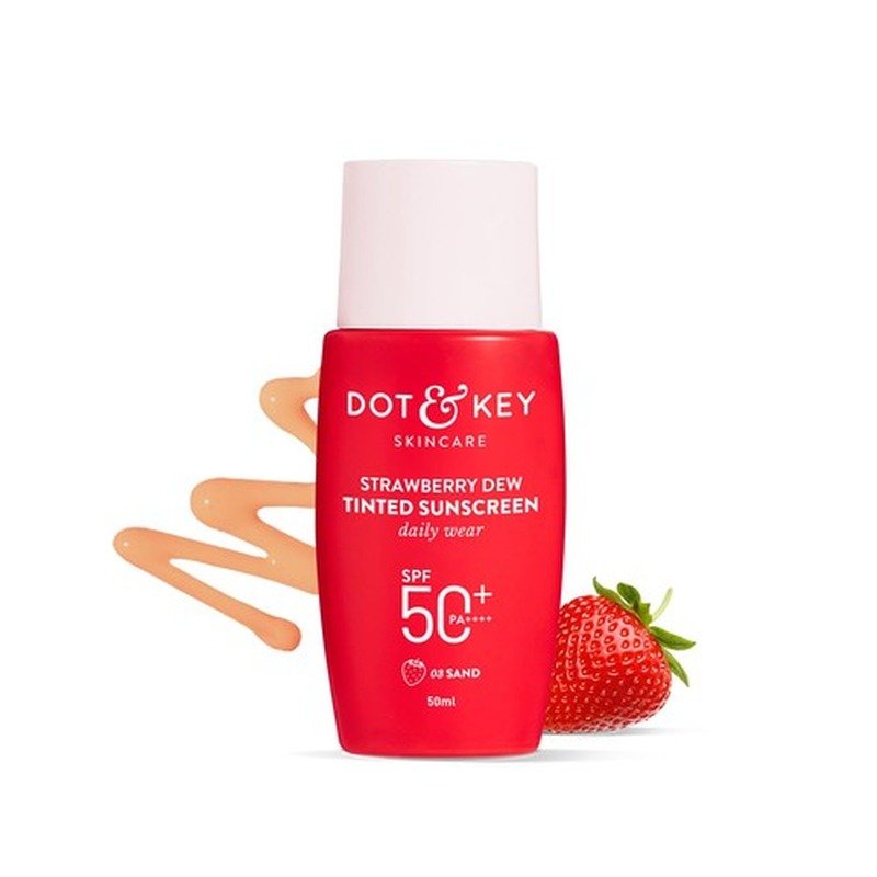 Dot and Key Strawberry Dew Tinted Sunscreen SPF 50+ PA++++ (01 Porcelain) - Emart Skincare Bangladesh