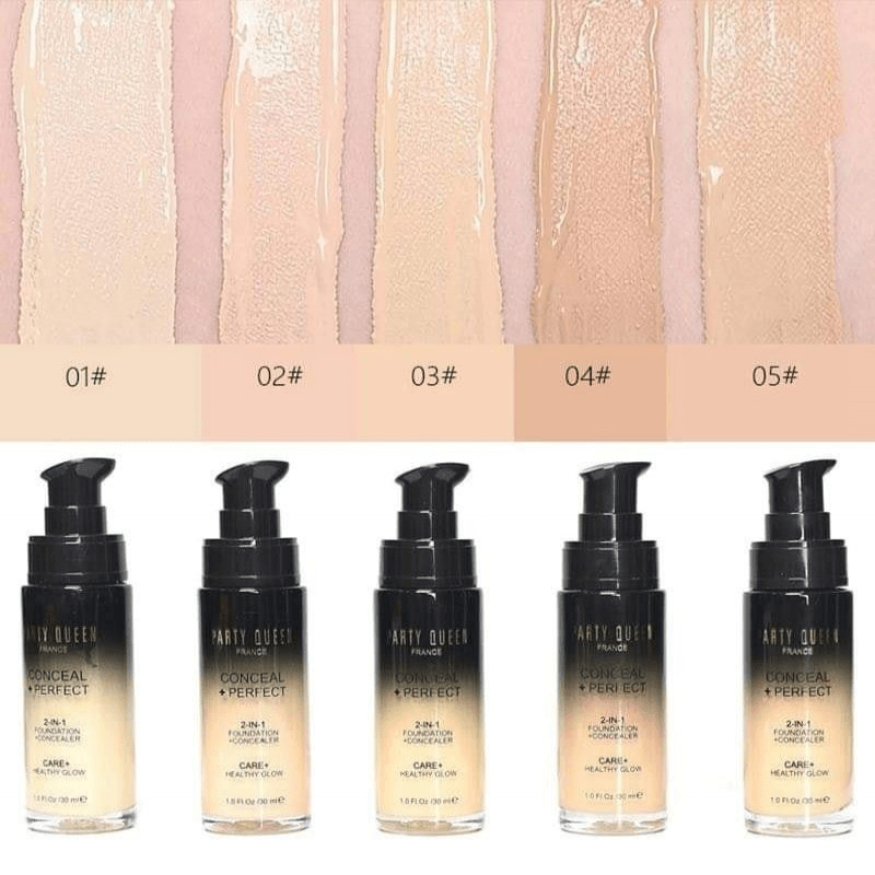 Party Queen Conceal and Perfect 2-in-1 Liquid full Coverage Foundation (Blushing beige)-05 - Emart Skincare Bangladesh