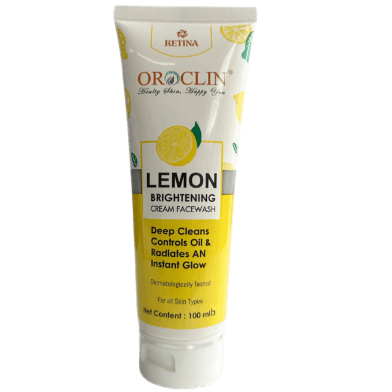 Retina Oroclin Lemon Brightening Cream Facewash 100ml face cleanser or face wash price in Bangladesh at Emart