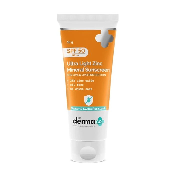 The Derma Co Ultra Light Zinc Mineral Sunscreen 50g - Emart Skincare Bangladesh