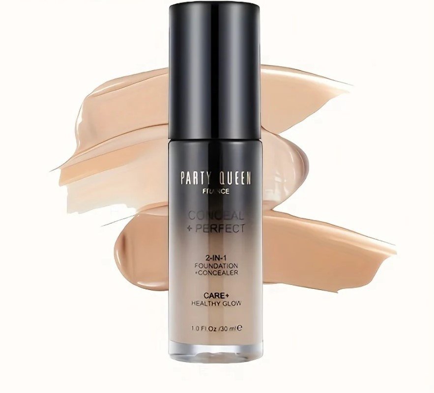 Party Queen Conceal and Perfect 2-in-1 Liquid full Coverage Foundation (Honey beige)- 04 - Emart Skincare Bangladesh