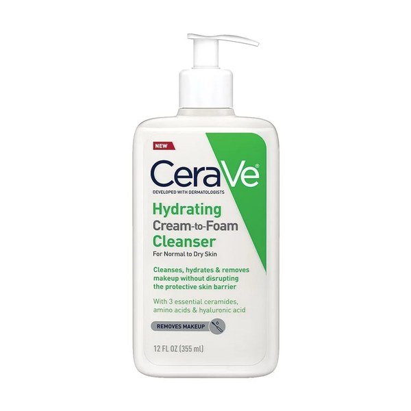 Cerave Hydrating Cream-to-Foam Cleanser - 355 ml face cleanser or face wash price in Bangladesh at Emart