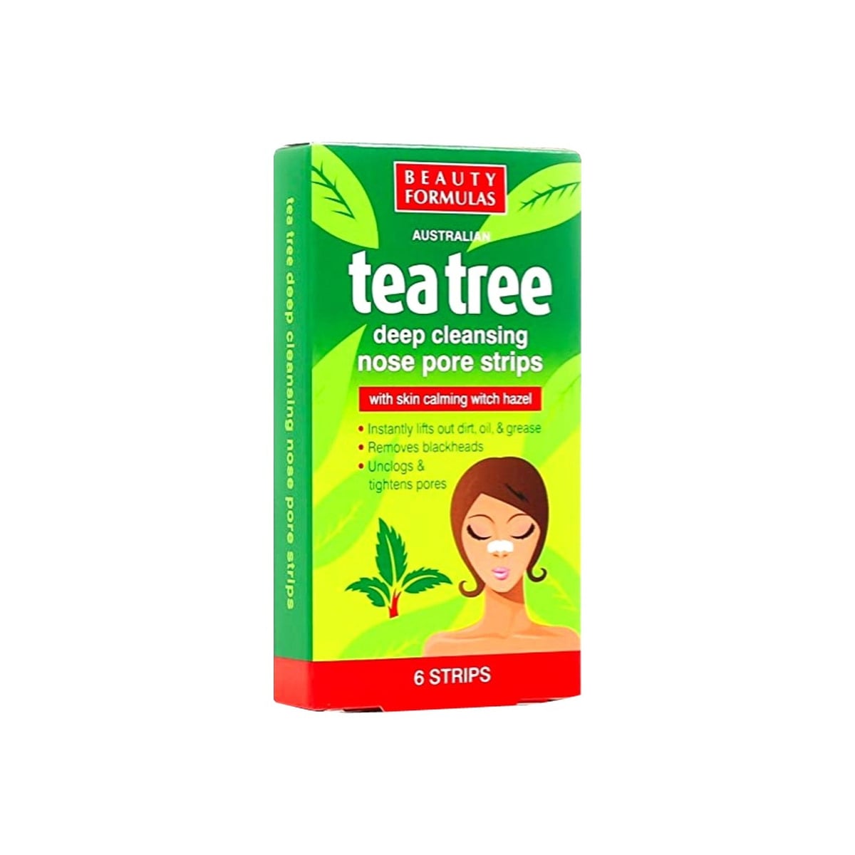 Beauty Formulas Nose Pore Strips Tea Tree 6pcs