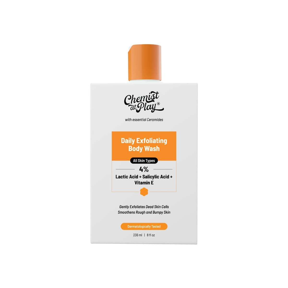 Chemist At Play 4 Percent lactic + Salicylic Acid+ vitamin E Exfoliating Body Wash 236ml - Emart Skincare Bangladesh