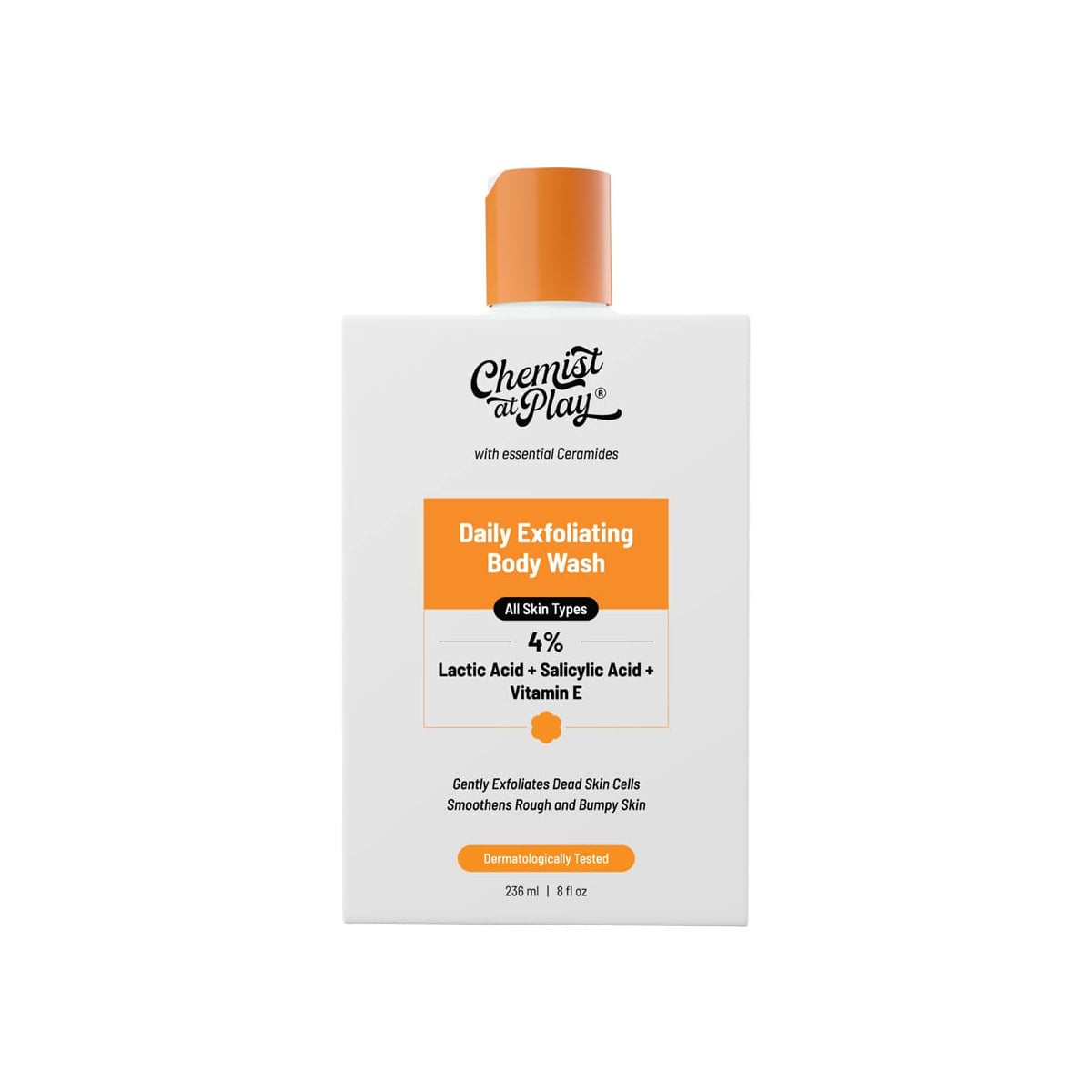 Chemist At Play 4 Percent lactic + Salicylic Acid+ vitamin E Exfoliating Body Wash 236ml