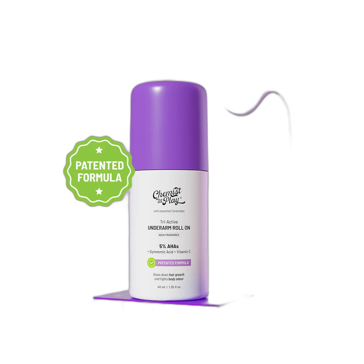 Chemist at Play Tri-Active Underarm Roll On for Hair Growth Reduction (Aqua) 40 ml - Emart Skincare Bangladesh