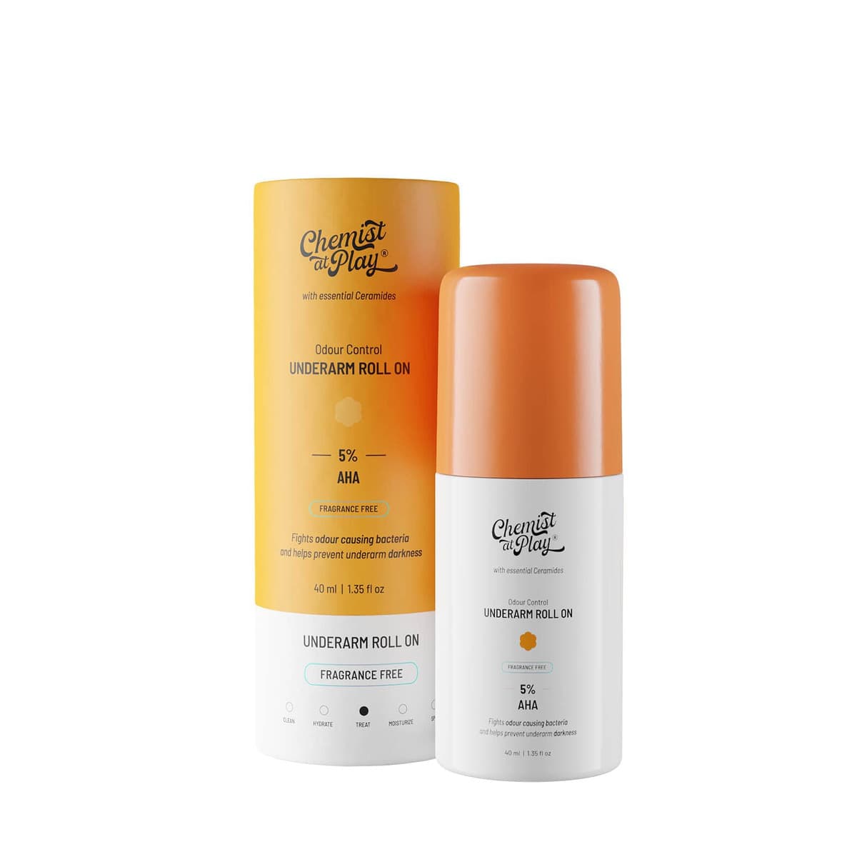 Chemist at Play UnderArm Roll On with 5% AHA 40ml (peach) - Emart Skincare Bangladesh