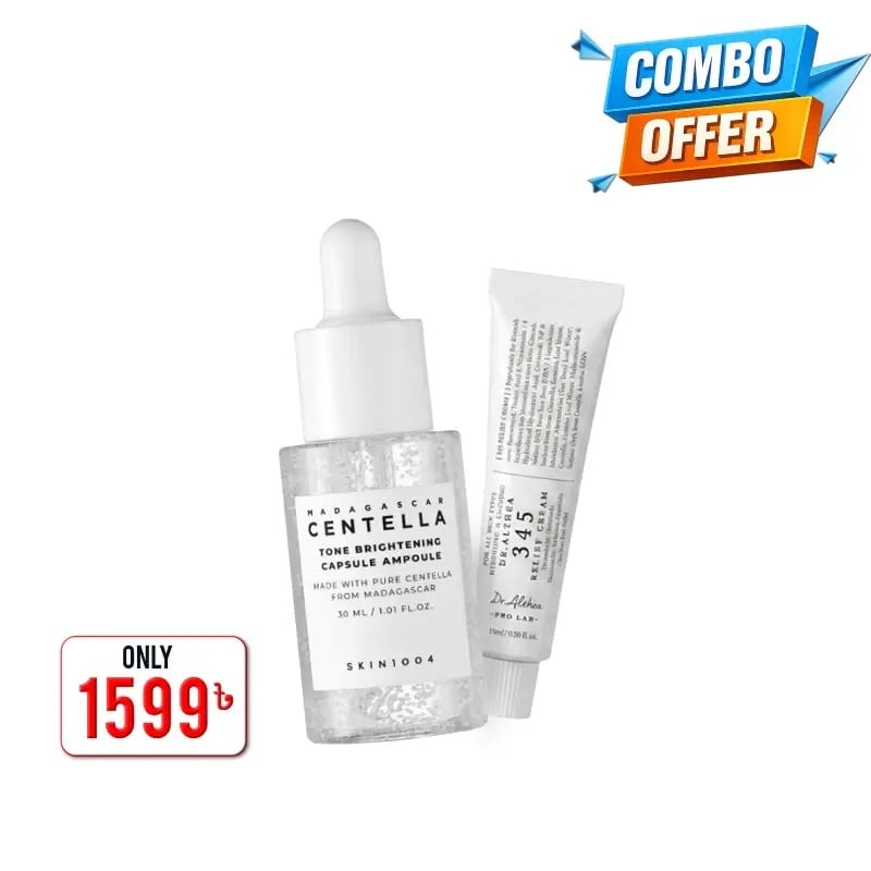 Dr. Althea 345 Relief Cream 15ml + SKIN1004 Centella Tone Brightening Ampoule 30ml Combo
