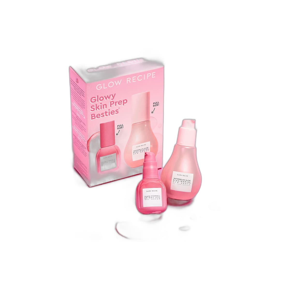 Glow Recipe – Glowy Skin Prep Besties – Watermelon Niacinamide Dew Drops (40ml) + Guava Vitamin C Eye Gel Treatment (15ml) - Emart Skincare Bangladesh