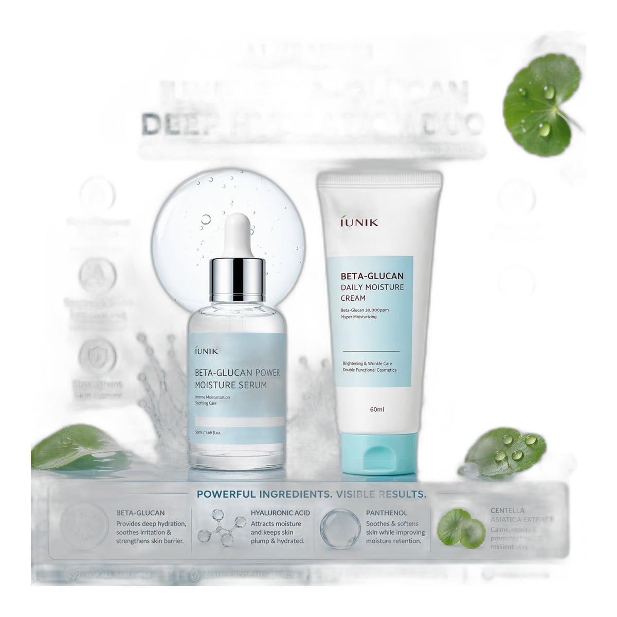 IUNIK Beta-Glucan Deep Hydration Duo cream 60ml+serum 50ml