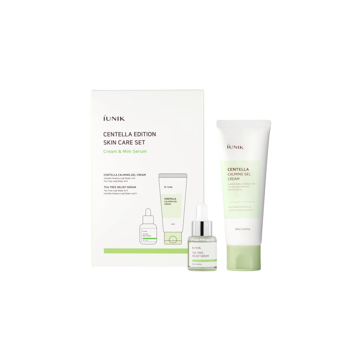 IUNIK CENTELLA EDITION SKINCARE SET (60 ML GEL CREAM + 15 ML SERUM) - Emart Skincare Bangladesh